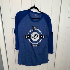 Majestic Blue 2021 Stanley Cup Champs Tee Tampa Bay Lightning